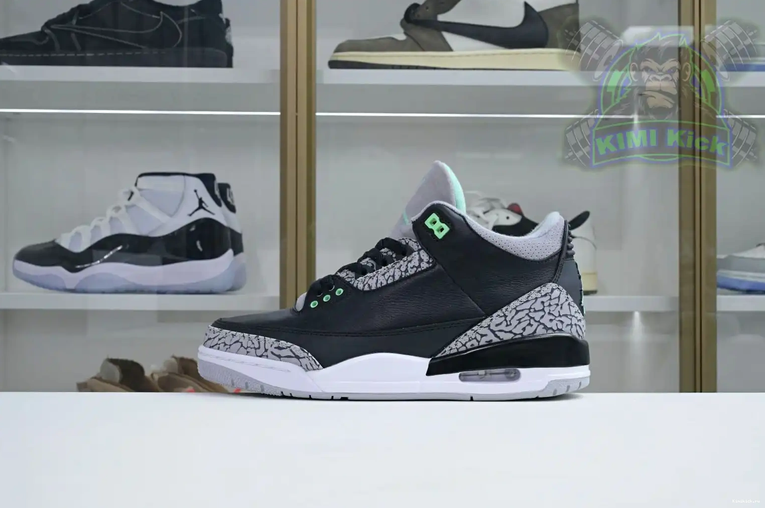 Kimikick Jordan Air 3 Green Glow 0514